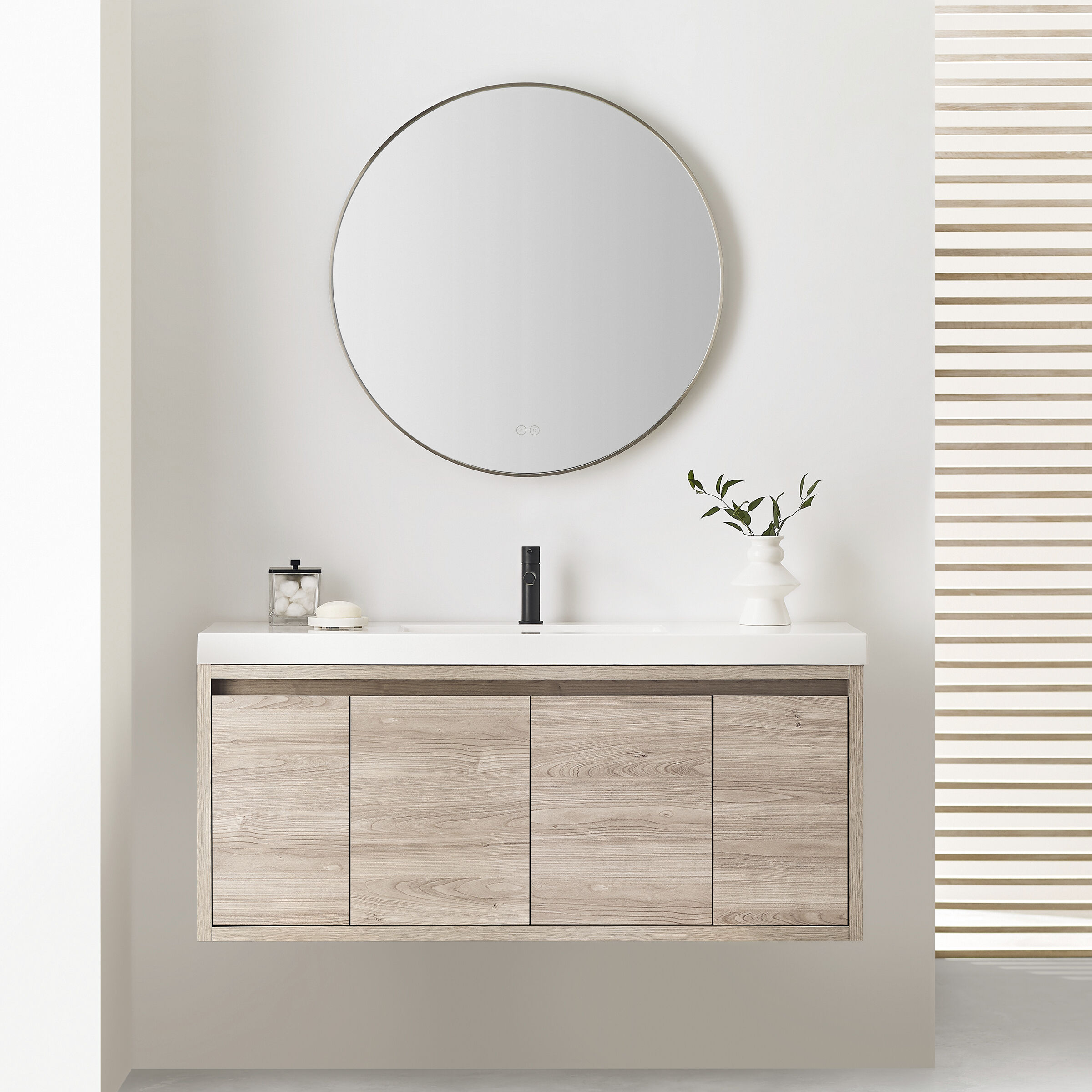 Cadre 30 X 30 inch Brushed Nickel Backlit Wall Mirror